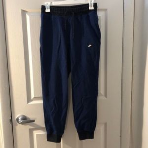 Blue nike shoebox joggers